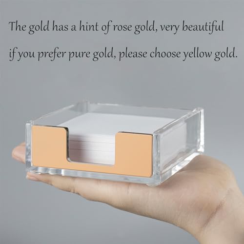 NatSumeBasics Matt Gold Gold Sticky Note Holder Clear Acrylic Post a Note Dispenser Cute Desk Organizer for Office Home