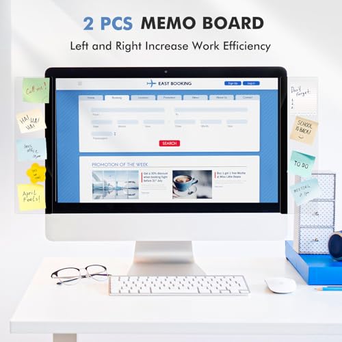 DOLLAR BOSS 2 Pcs 11" x |1" Transparent Acrylic Monitor Side Panels for Office Desk Accessories Multifunction Message Bo