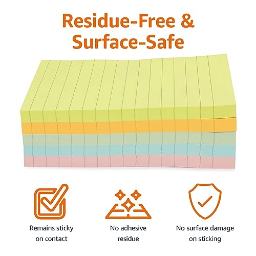 Amazon Basics Sticky Note Pads for Home and School Organization
| Amazon Basics Lined Sticky Note Pads for Home and Sch