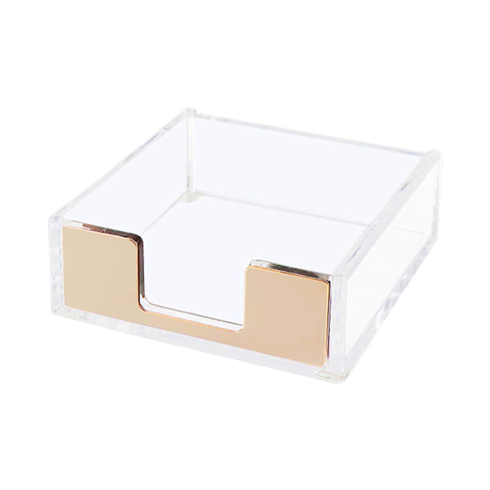 NatSumeBasics Matt Gold Gold Sticky Note Holder Clear Acrylic Post a Note Dispenser Cute Desk Organizer for Office Home