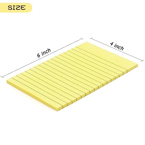 Early Buy 6 Pads Lined Sticky Notes for Office Work with Bright Color and Self-Stick Notes, 45 Sheets/Pad (Yellow)
| Ea