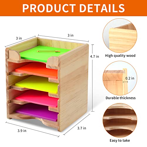 3" x 3" Wood Sticky Note Holder for Office Desk Accessories
| Office Home School Sticky Note Organizer Stationery Suppl