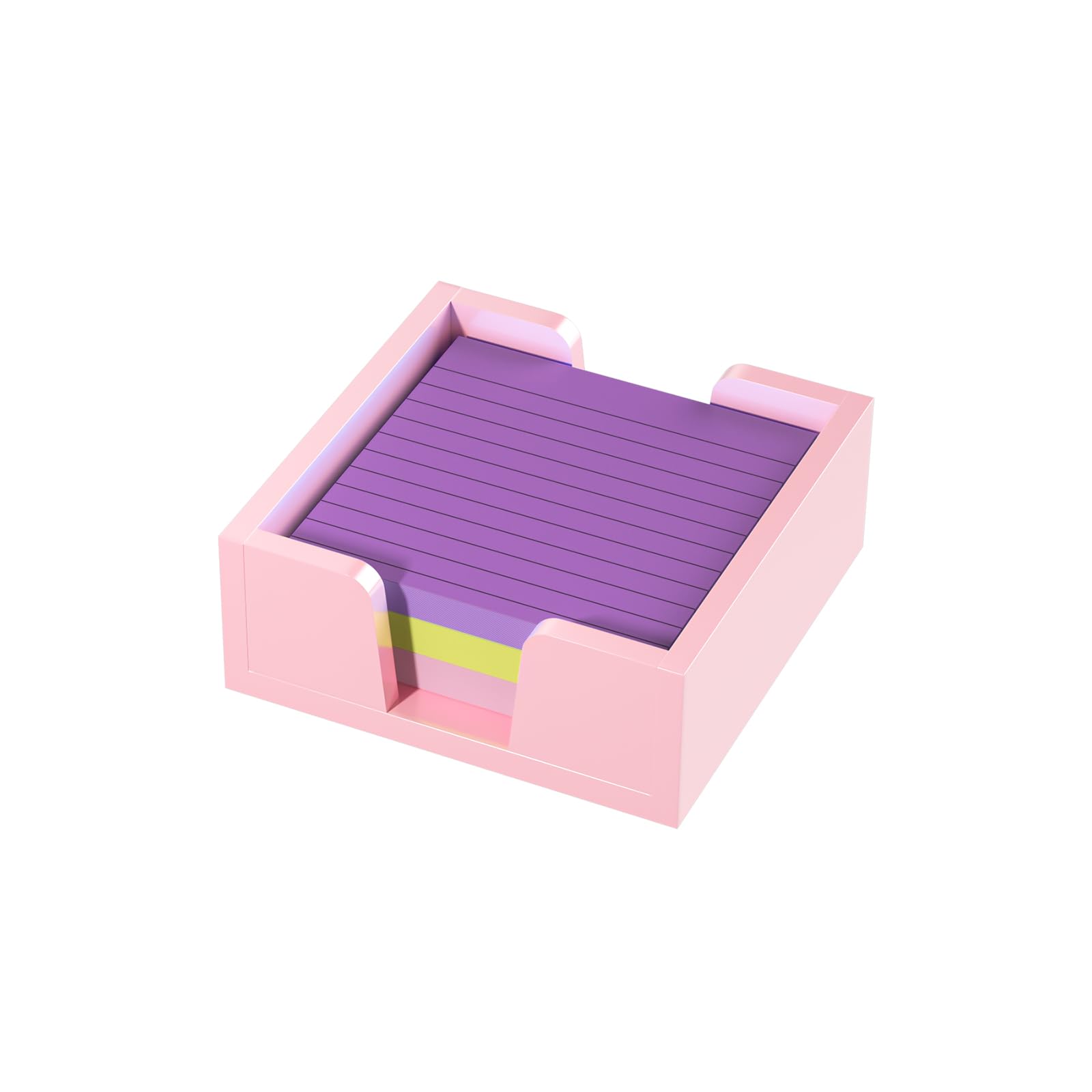 WINFFOR Lightpink Acrylic Notepad Holder Dispenser - Desk Organizer for Office and School, 3x3 in Sticky Note Memo Holde