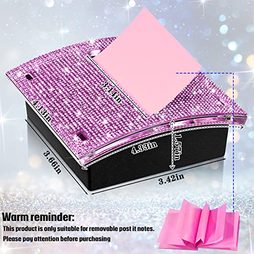 Eersida Purple 4 x 4 Inches Rhinestone Memo Sticky Dispenser for Office and Home Desk Supplies