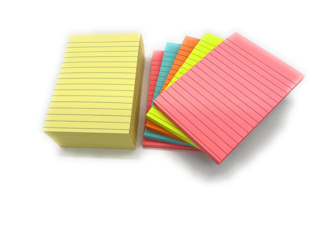 Post-it Notes Stickers 4 x 6 Inches 1000 Sheets Assorted Colors 10 Pads For Organization