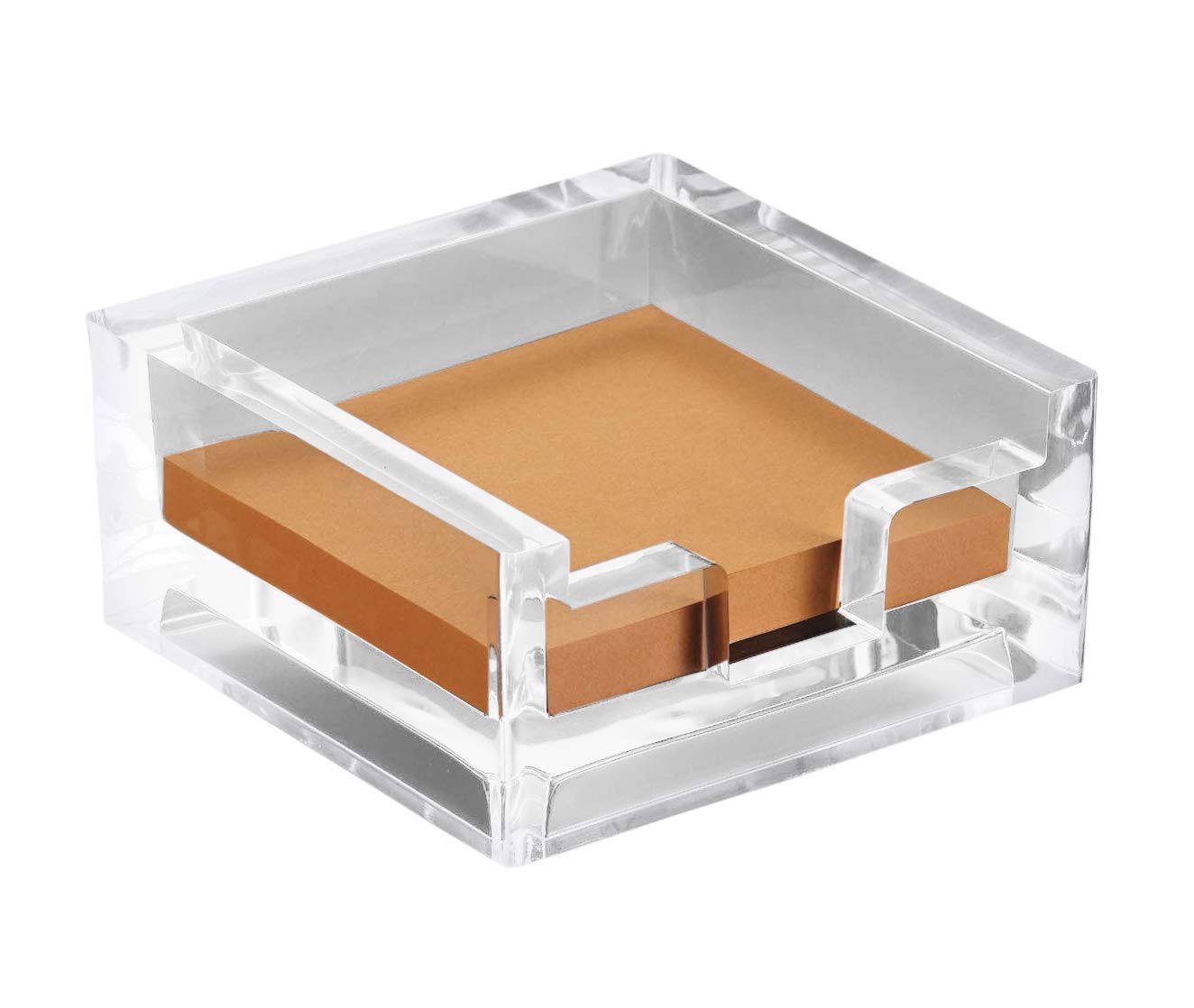 Modern Innovations 3 x 3 Crystal Clear Acrylic Notepad Holder - Perfect for Organization in Dorm Room & Office Desk - St