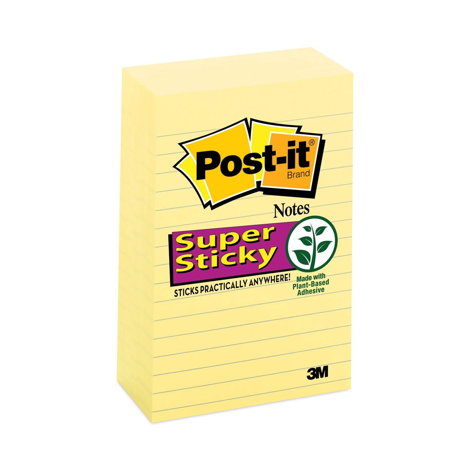 Post-it Super Sticky Lined Notes for School and Office, Vertical Surface Friendly, Canary Yellow
| Post-it Super Sticky