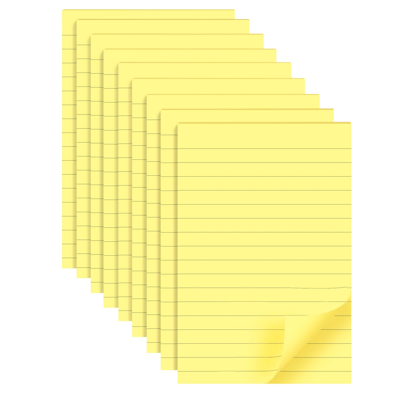 Self-Stick Canary Yellow Sticky Notes 4x6 Inch Large Post Pads Easy Clean Removal Home Office School 40 Sheets/Pad