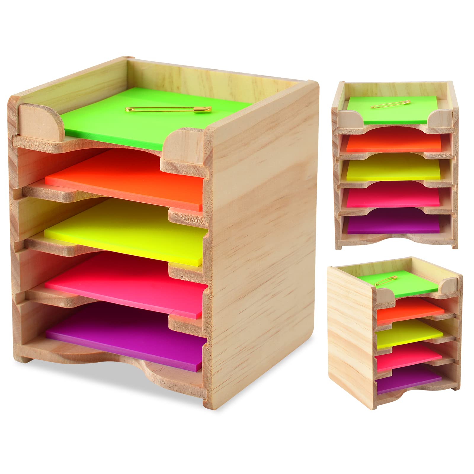 3" x 3" Wood Sticky Note Holder for Office Desk Accessories
| Office Home School Sticky Note Organizer Stationery Suppl