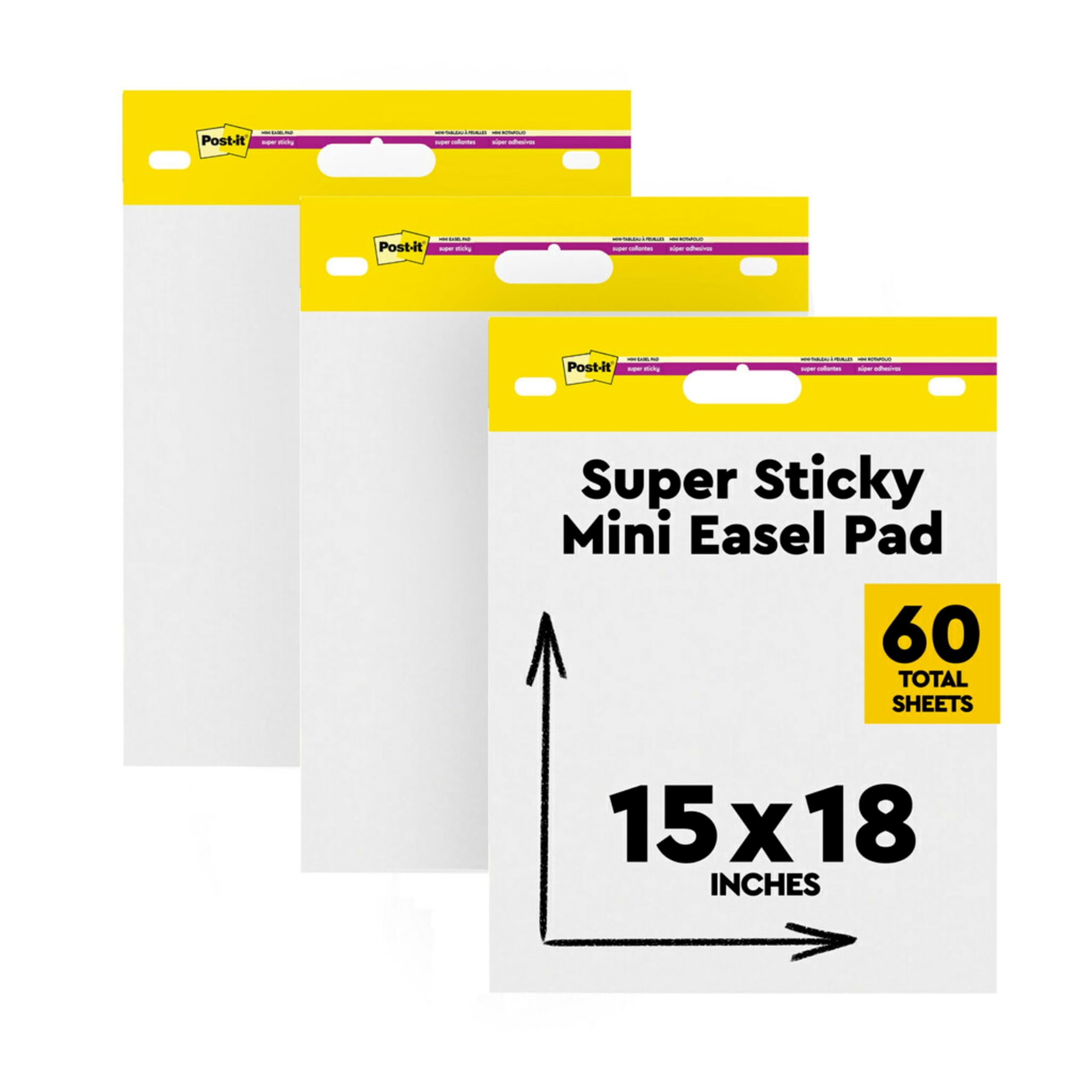 Post-it Self-Stick Mini Easel Pad, 15 in x 18 in, Great for Virtual Teachers and Students, Portable and Sticky Notes Pad