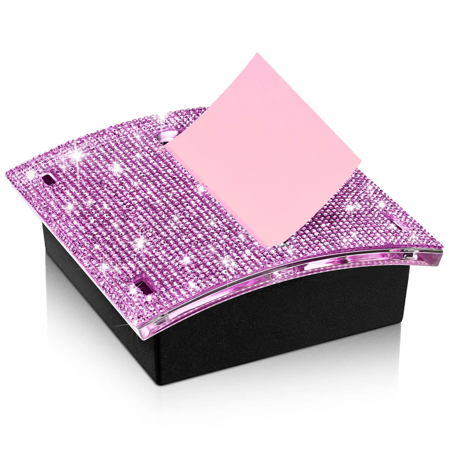 Eersida Purple 4 x 4 Inches Rhinestone Memo Sticky Dispenser for Office and Home Desk Supplies